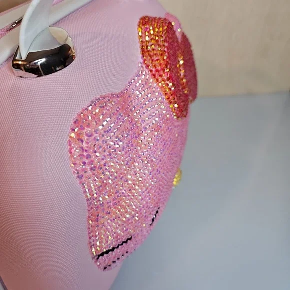 Pink Water Diamond Hello Kitty Makeup Travel Case Cosmetic Bag Hardshell NEW - Picture 7 of 16